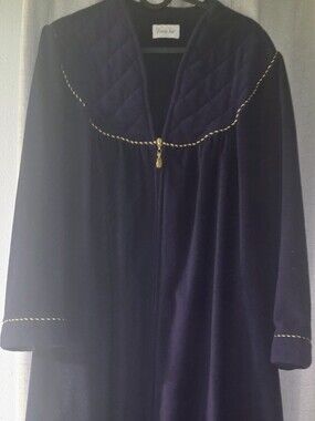 Vanity Fair Purple Velvet Robe with Gold Trim
